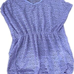 💜 Wonder Nation Purple Crochet Swim Coverup 💜